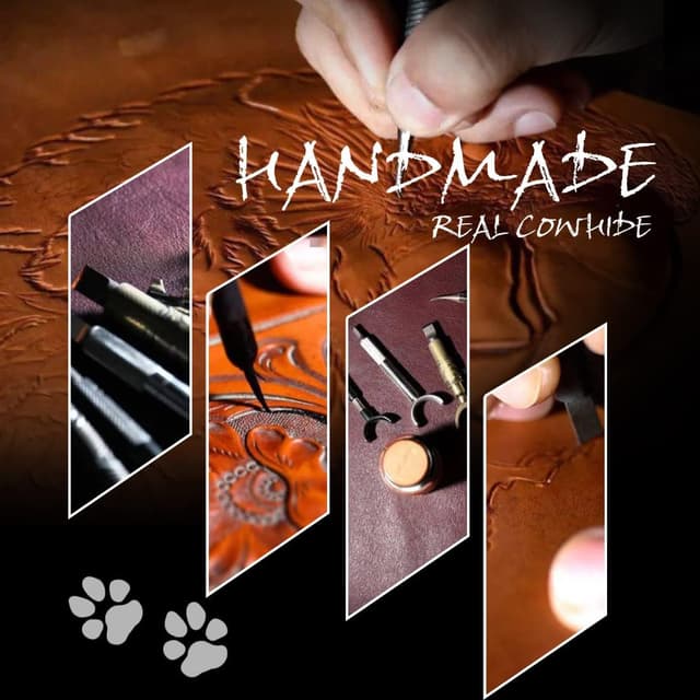 Detalle de KONLLEN magnetischer Billardkreidehalter aus Leder mit starkem Magnet