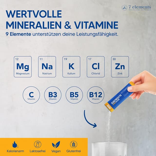 Detalle de Elektrolyte Pulver ohne Zucker 30 Stück
