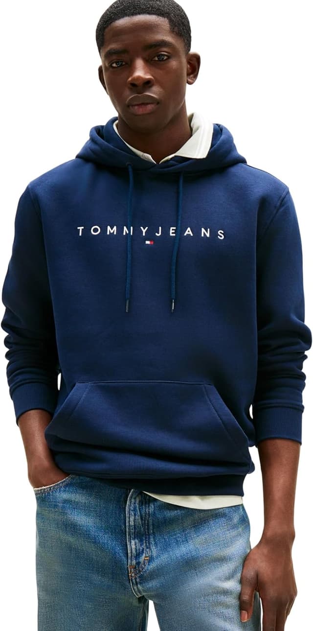 Thumbnail 6 de Tommy Jeans felpa uomo Linear Logo con cappuccio in cotone felpato