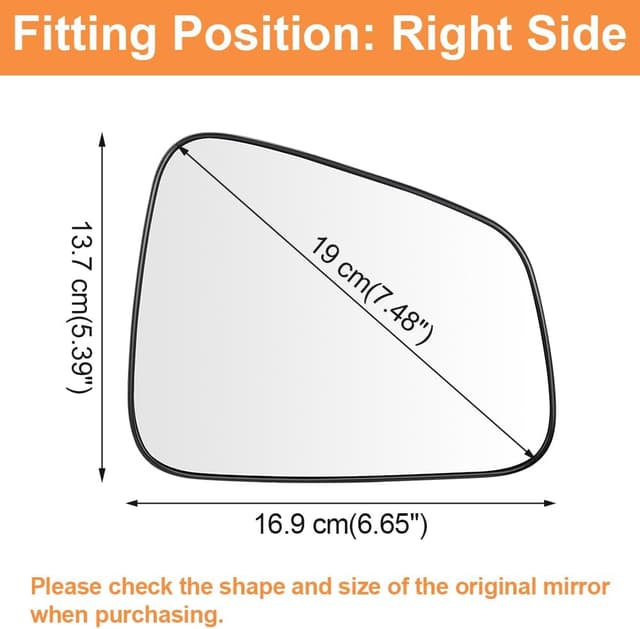 Detalle de SENZEAL beheizbares Spiegelglas Beifahrerseite rechts für Opel Mokka (2012–2019) inkl. Trägerplatte