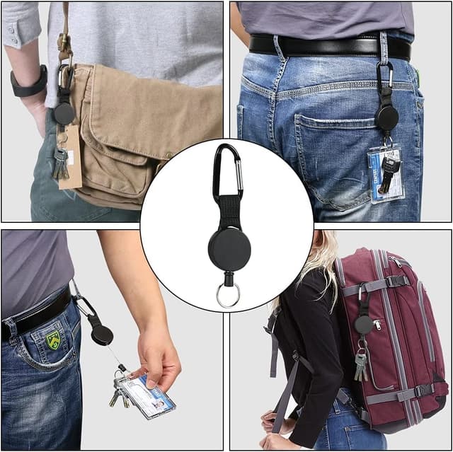 Thumbnail 6 de Vicloon Porte-clés rétractable 3 pièces noir