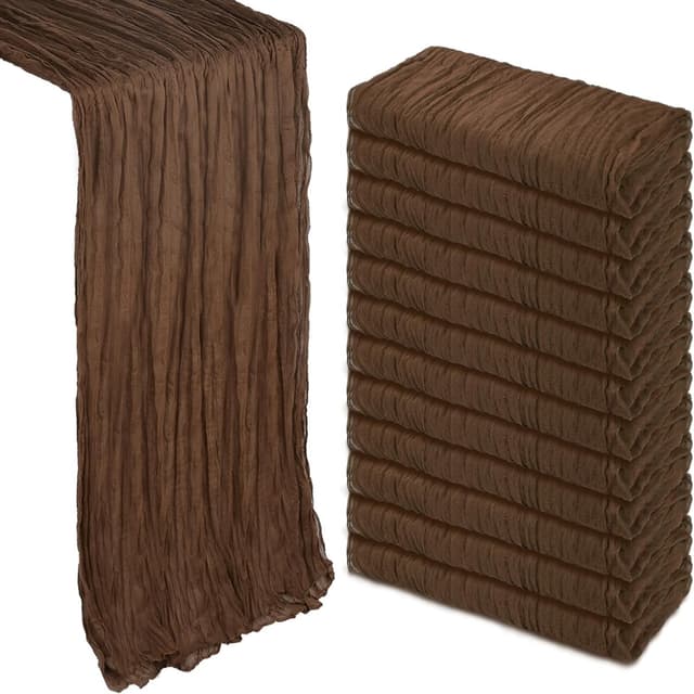 Imagen de Brown Cheesecloth Table Runner 35x120 Inch 12 Pack en OfertitasTOP