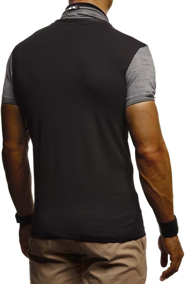 Detalle de Leif Nelson LN805 T-shirt Sweatshirt slim fit homme à col haut