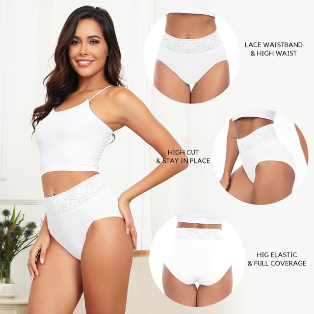 Detalle de Wealurre Bragas Mujer Cintura Alta 5 unidades