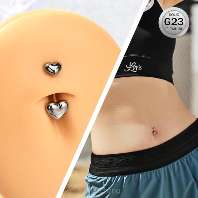 Thumbnail 4 de Melighting piercing ombelico cuore titanio