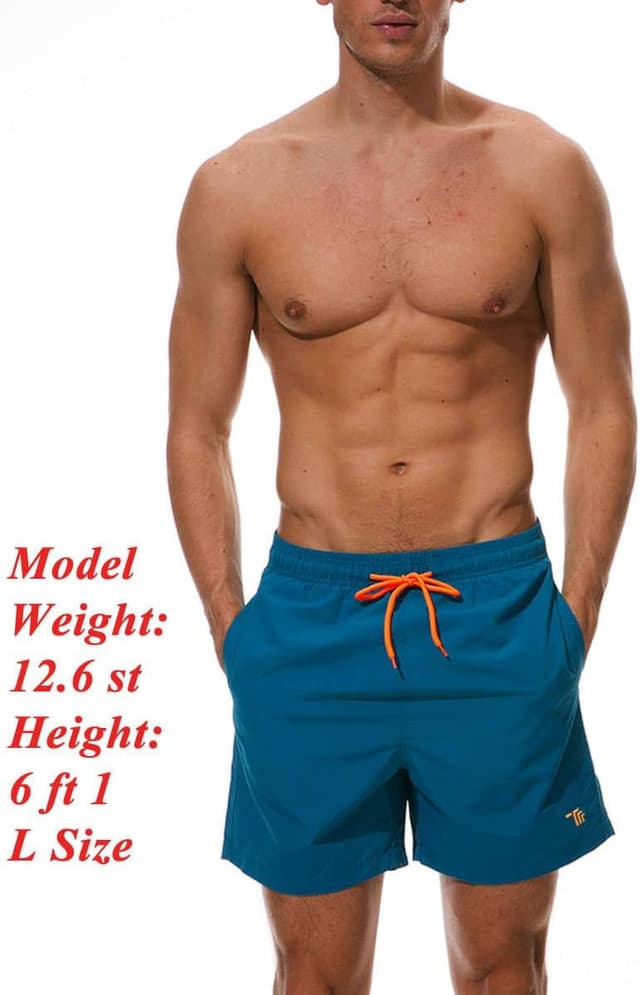 Detalle de donhobo Men’s swim trunks board shorts with quick-dry and mesh lining