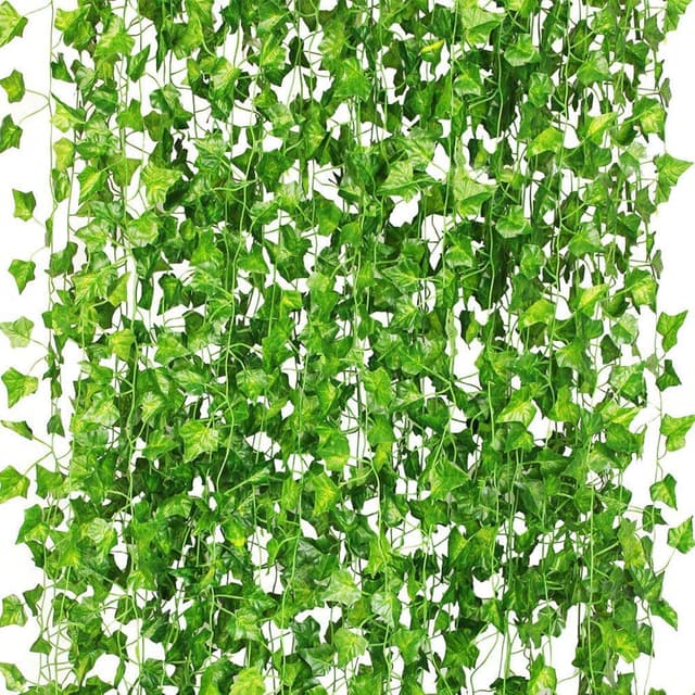 Detalle de CQURE Artificial Ivy Garland (5 pcs) – UV-resistant fake ivy vines for home, wedding and garden décor