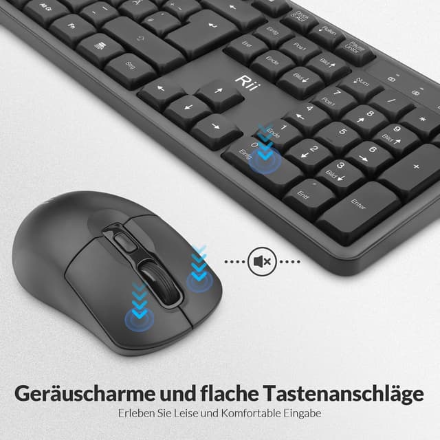 Thumbnail 1 de Rii Tastatur Maus Set Kabellos QWERTZ 2.4 GHz