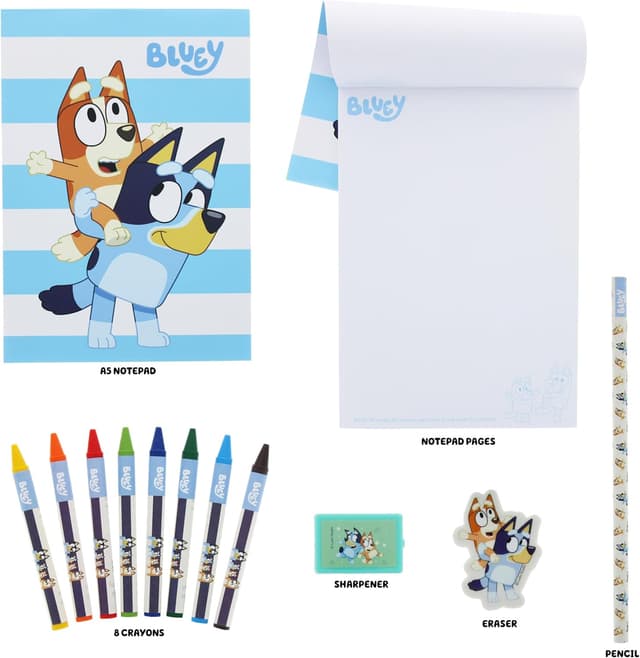 Detalle 2 de Blueprint Collections Bluey Large Art Set (A4 colouring posters, stickers & stencils kit)