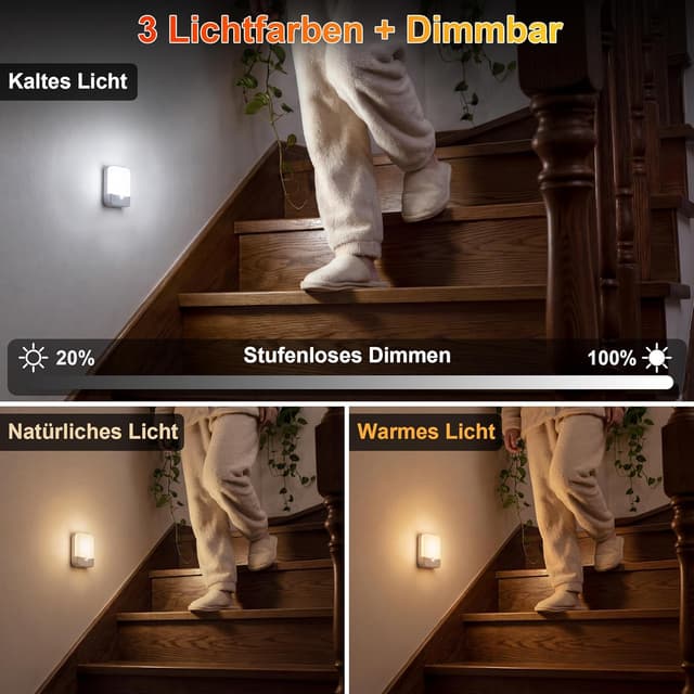 Thumbnail 3 de daphomeu 6 Stück Nachtlicht mit Bewegungssensor 600 mAh