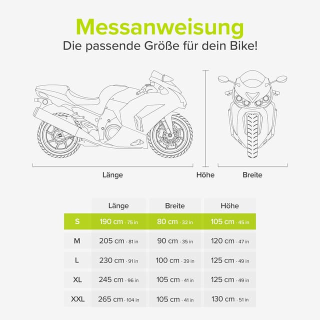 Detalle de VELMIA Motorrad-Abdeckplane „Extrem“ hitzebeständig bis 300° – winterfest für Roller, Vespa & Moped