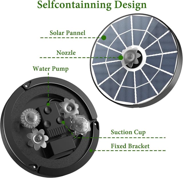 Detalle de AISITIN solar water fountain 3.7W