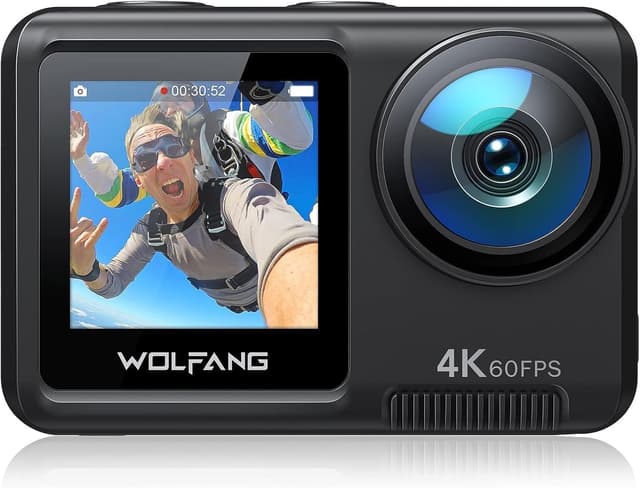 Detalle de WOLFANG 4K 60FPS GA400 – Caméra sport étanche 20 MP WiFi, grand angle 170° avec EIS