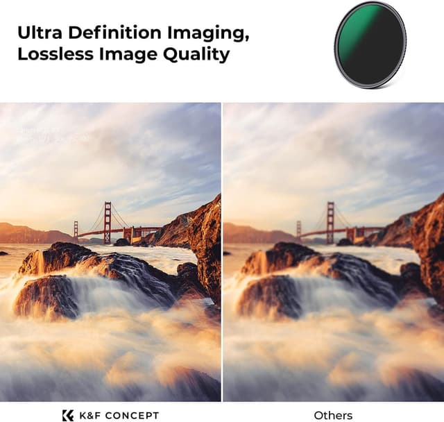 Detalle de K&F CONCEPT Nano-D 3Pack filtri ND8+ND64+ND1000 52mm: kit ND fisso per paesaggi e lunghe esposizioni