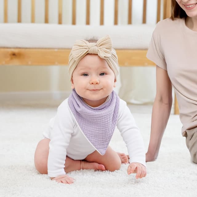 Detalle de Susurration Baby Dreieckstuch als Lätzchen aus Musselin – wasserabweisend, verstellbar