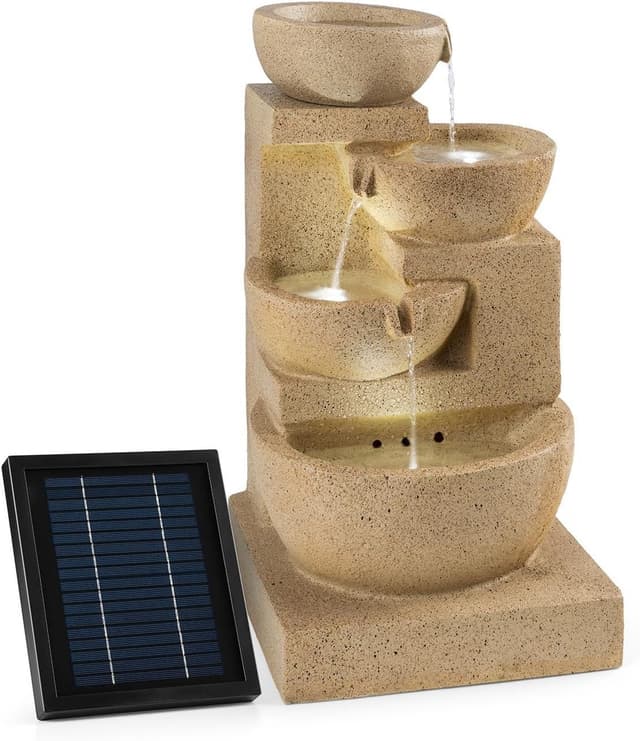 Detalle de Blumfeldt Korinth fontaine de jardin solaire 3 étages