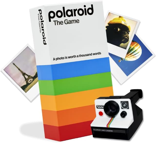Detalle de The Polaroid Game party storytelling board game with 120 photo cards and electronic Polaroid timer (ages 7+)