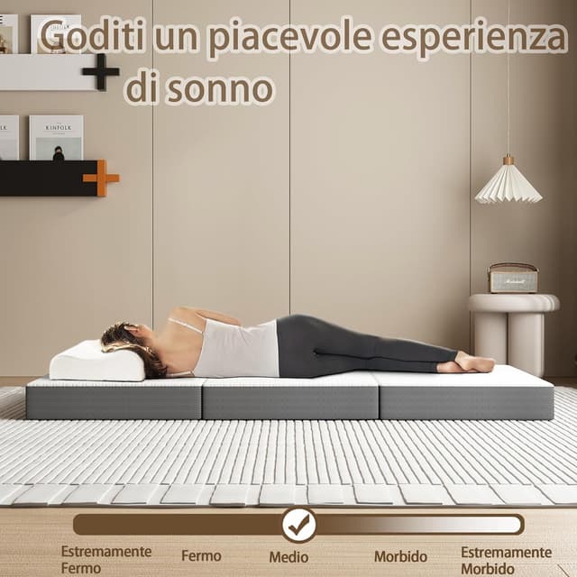 Thumbnail 6 de MOLPHIT Materasso Pieghevole Singolo 75x195x15 cm