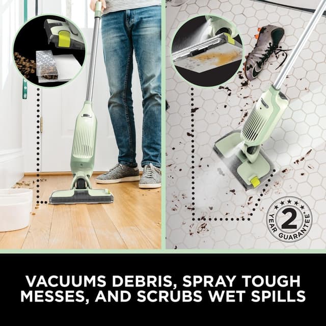 Detalle 2 de Shark VacMop 2-in-1 Cordless Hard Floor Vacuum Spray Mop (VM200UKGN) with 6 Disposable Pad Refills