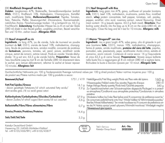 Thumbnail 4 de Trek'n Eat Beef Stroganoff con Arroz 🍽