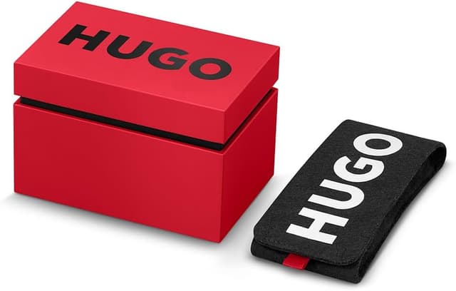 Detalle 2 de HUGO Montre analogique multifonction à quartz #Leap 1530175 bracelet acier inoxydable noir