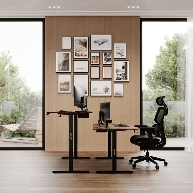 Detalle 2 de sense7 NOJO escritorio eléctrico regulable de 140x70 cm negro/marrón oscuro