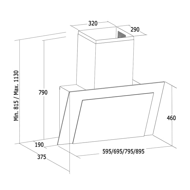 Detalle 2 de Cata THALASSA EVO NO DRIP 700 GBK Campana 700 m³/h