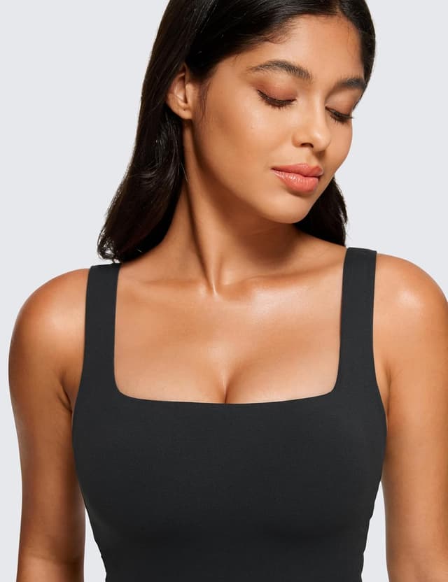Detalle de CRZ YOGA Damen Butterluxe Sport-BH gepolstert ohne Bügel (Crop Top) für Yoga & Workout