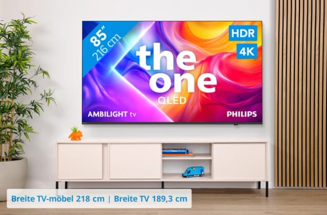 Thumbnail 15 de Philips Ambilight 85 Zoll PUS9000 QLED 4K (2025) Set + JBL Bar 300 M2 – Dolby Atmos im Wohnzimmer