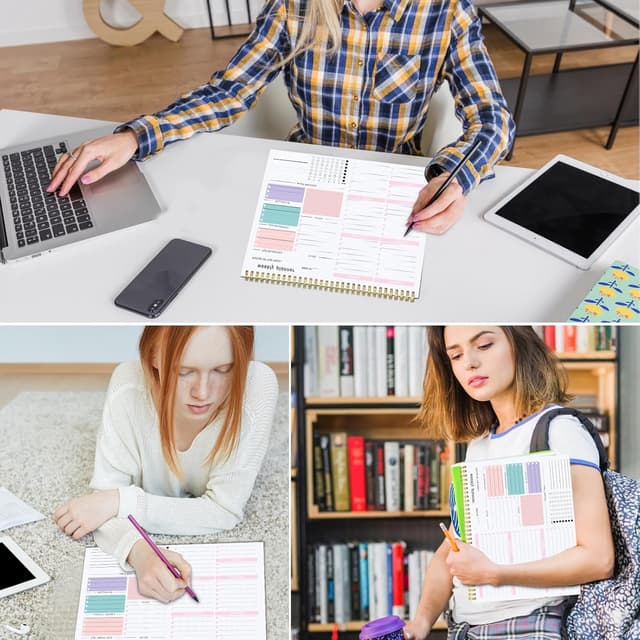 Detalle de Thboxes Weekly Planner To Do List Pad (Undated) – Pink B5 notepad with tear-off sheets and sticker sheets