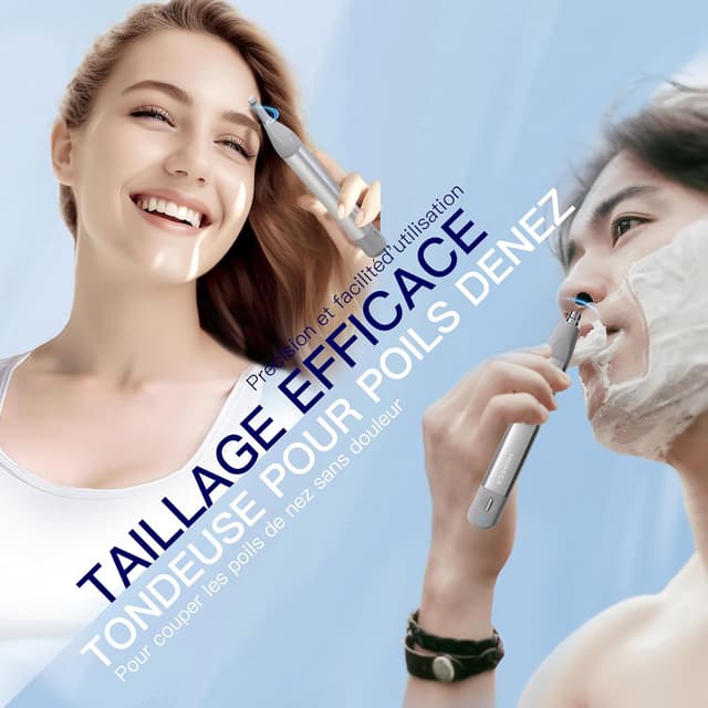Detalle de HEBECA tondeuse nez et oreilles 2 en 1 rechargeable étanche argent
