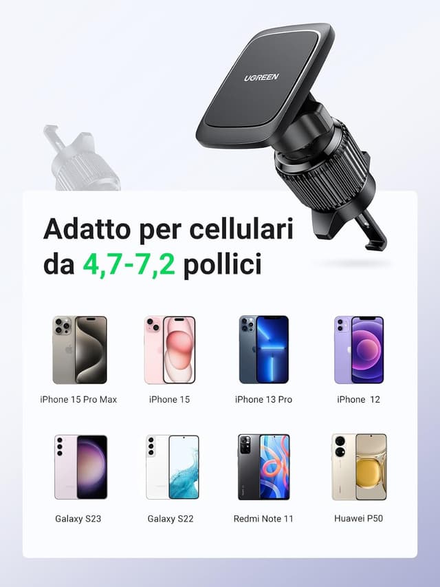 Thumbnail 6 de UGREEN Supporto Telefono Auto Magnetico con Clip per Bocchetta Aria (compatibile iPhone e Galaxy, rotazione 360°)