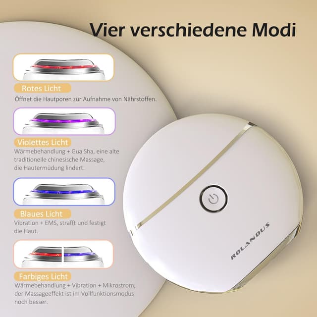 Detalle de Rolandus EMS Gua Sha Gesichtsmassagegerät mit Wärme ⛑