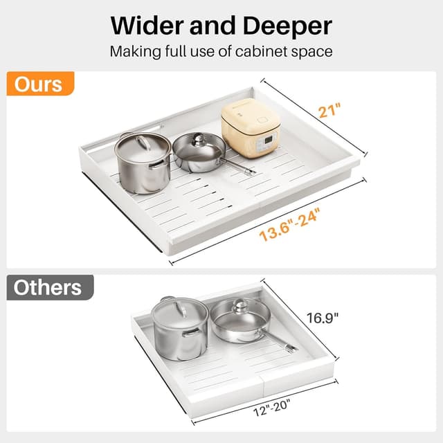 Detalle 2 de Pull out Cabinet Organizer 2-Pack Expandable 13.6"-24"