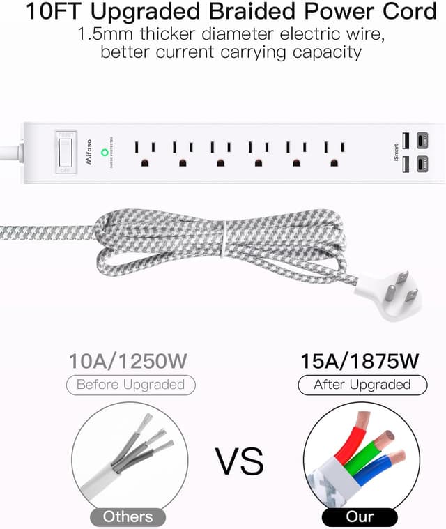 Thumbnail 4 de Surge Protector Power Strip 10 ft ๐