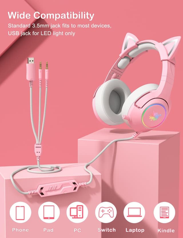 Thumbnail 6 de PHNIXGAM Cat Ear Gaming Headset 3.5mm