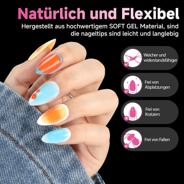 Detalle 2 de UNA GELLA Gel Nageltips Set 216 Stück