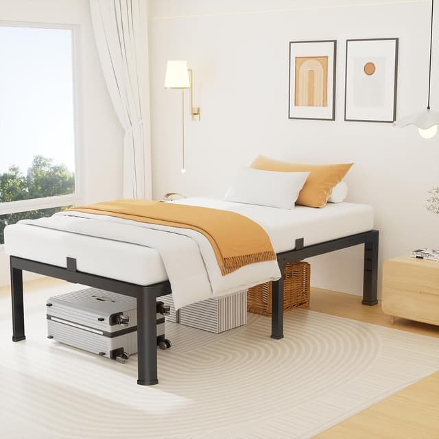 Detalle de Twin metal platform bed frame 3500 lbs