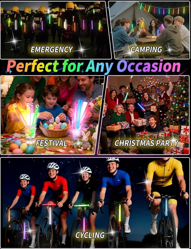 Detalle de FUSHI&MON Glow Sticks 30 Pack 6 inch