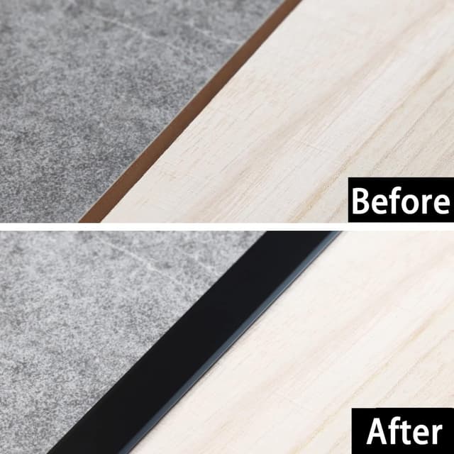 Detalle de Trimold 3‑piece Aluminium T Moulding Trim & Floor Transition Strips (Matte Black) 0.9m x 2cm