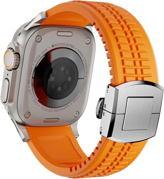 Detalle 2 de VKEOO Modern Silicone Watch Band for iWatch Ultra 2 / Ultra & Series 10–7 (44mm–49mm)