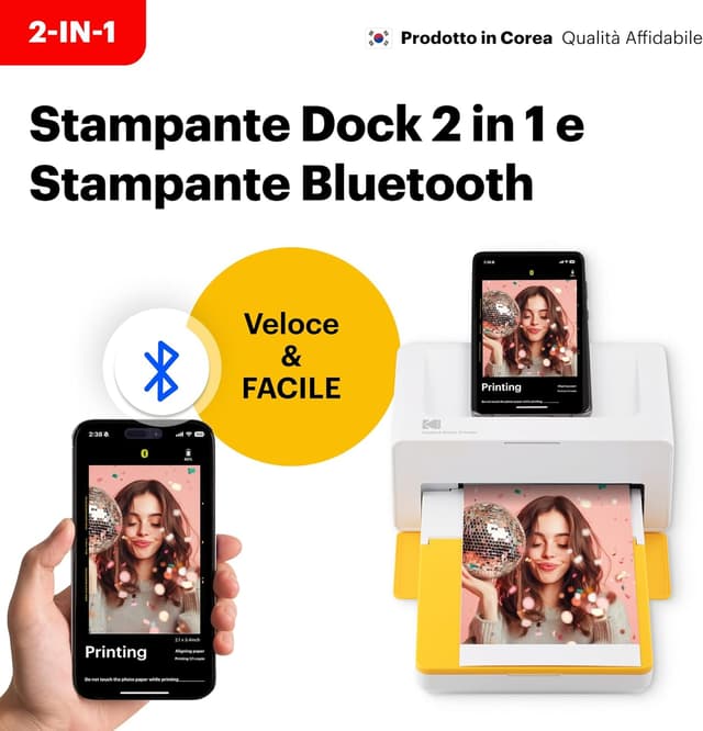 Detalle de Kodak Dock Plus PD460 stampante fotografica portatile per smartphone (10 x 15 cm) con accessori e 50 cartoncini
