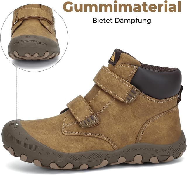 Detalle 2 de Mishansha Kinder Wanderschuhe & Trekkingstiefel – leicht, wasserabweisend und mit Schnellverschluss