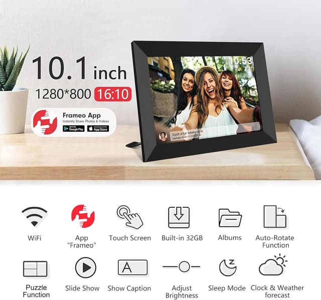 Thumbnail 3 de 32GB FRAMEO 10.1 Inch Smart Digital Photo Frame