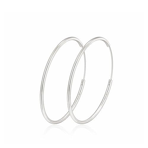 Detalle de MOROTOLE pendientes de aro de plata de ley 925 grandes para mujer (según diámetro)