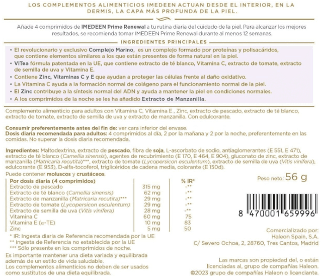 Thumbnail 1 de Imedeen Prime Renewal ✨ 120 Comprimidos para la piel