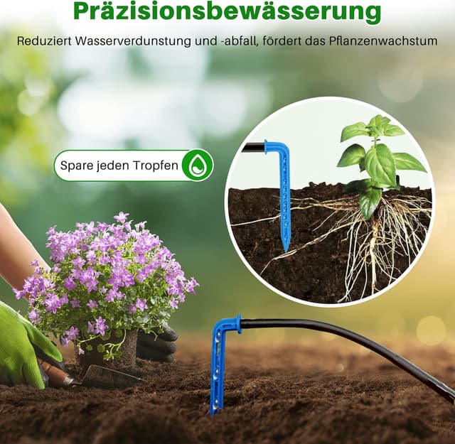 Detalle de Biling Solar-Bewässerungssystem für Balkon & Garten – 7,5 W, 15 m, automatisch per Timer