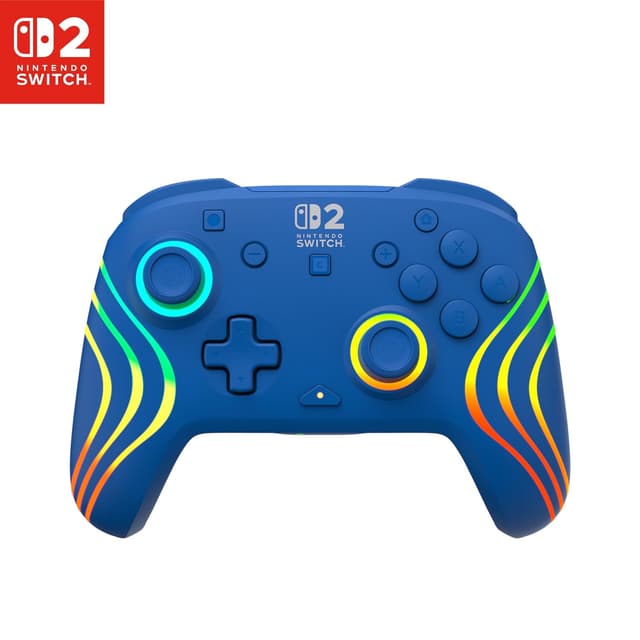 Detalle de Turtle Beach Afterglow Wave Blau – kabelloser RGB-Gaming-Controller für Nintendo Switch 2 (offiziell lizenziert)