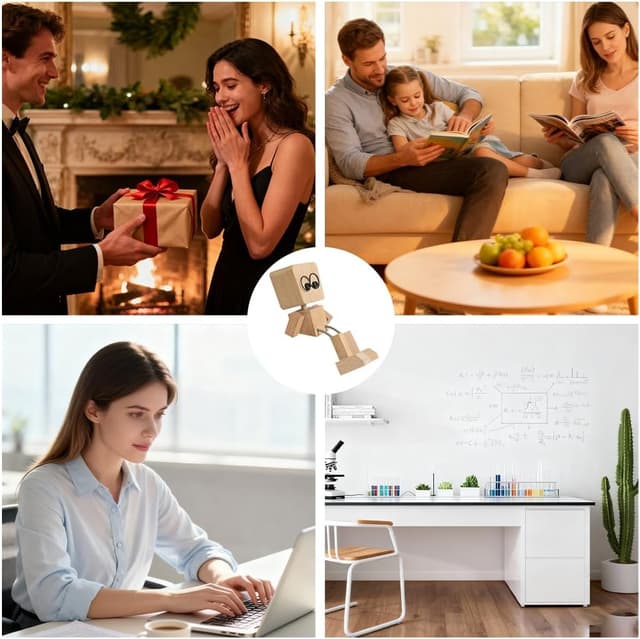 Thumbnail 6 de Vicloon petite figurine en bois à bascule avec lunettes magnétiques