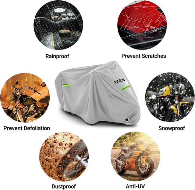 Detalle 2 de Favoto Funda para Moto XXL 245x105x125cm Plata